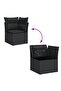 9 Piece Garden Sofa Set with Cushions Black Poly Rattan - 5