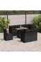 9 Piece Garden Sofa Set with Cushions Black Poly Rattan