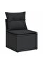 13 Piece Garden Sofa Set with Cushions Black Poly Rattan - 2