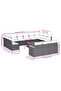 14 Piece Garden Sofa Set with Cushions Black Poly Rattan - 2