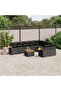10 Piece Garden Sofa Set with Cushions Black Poly Rattan