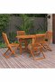 5 Piece Garden Dining Set Solid Acacia Wood