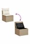 2 Piece Garden Sofa Set with Cushions Beige Poly Rattan Acacia - 4
