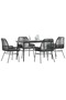 Garden Dining Set | Black, Dark Grey