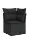 9 Piece Garden Sofa Set with Cushions Black Poly Rattan - 2