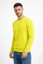 Men's Crew Neck Honeycomb Textured Knit Sweater Cotton Thin Weave, Long Sleeve