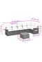 7 Piece Garden Sofa Set with Cushions Black Poly Rattan - 2