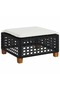 4 Piece Garden Sofa Set with Cushions Black Poly Rattan - 4