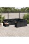 11 Piece Garden Sofa Set with Cushions Black Poly Rattan