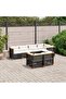 7 Piece Garden Sofa Set with Cushions Black Poly Rattan
