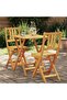 Bistro Set Folding 3 pcs Oil Natural Solid Acacia Wood