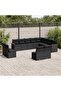 12 Piece Garden Sofa Set with Cushions Black Poly Rattan