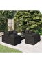 9 Piece Garden Lounge Set with Cushions Poly Rattan Black