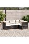 4 Piece Garden Sofa Set with Cushions Black Poly Rattan
