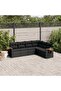 6 Piece Garden Sofa Set with Cushions Black Poly Rattan