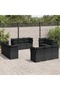 12 Piece Garden Sofa Set with Cushions Black Poly Rattan