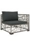 5 Piece Garden Lounge Set with Cushions Poly Rattan Grey - 2
