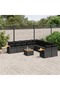 11 Piece Garden Sofa Set with Cushions Black Poly Rattan