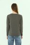 Boat Neck Long Sleeve Striped Basic Women's T-Shirt Comfortable and Stylish - 8