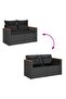 9 Piece Garden Sofa Set with Cushions Black Poly Rattan Acacia - 6