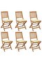 Folding Garden Chairs 6 pcs with Cushions Solid Acacia Wood