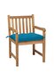 Garden Chairs 6 pcs with Light Blue Cushions Solid Teak Wood - 2