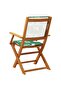 Folding Garden Chairs 6 pcs Green Fabric and Solid Wood - 5