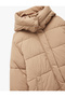 Mock Neck Quilted Puffer Jacket with Snap Button Pockets - 5