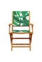 Folding Garden Chairs 6 pcs Green Fabric and Solid Wood - 2