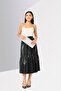 Women Plain Midi Skirt, Black - 2