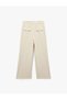 Flat Wide Leg Pants with Flap Pocket Detail Palazzo Pants - 2