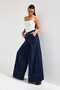 Women's Indigo Color 7S6-50 Super Palazzo Fit Leg Detail Denim Jean - 5