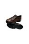 Men's Lace-Up Zippered Leather Brown Textile Inside Warm Lining Rubber Sole - 4