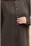 Knitted Fabric Winter Hijab Dress with Button Detail 2180-03 Khaki - 5