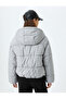 Hooded Zippered Pocket Detailed Quilted Oversized Inflatable Jacket - 4