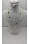 Stainless Steel Multi Color Zircon Stone Gold Color 2-Piece Ring Necklace - 3