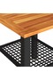 Garden Table Black 40x40x42 cm Poly Rattan Acacia Wood - 7
