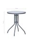Garden Table Light Grey 60 cm Steel and Glass - 3