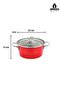 Crispella 22 cm Enamel Frying Pan with Glass Lid - Red - 8