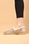 Selaro Beige Colored Stone Patterned Winter Casual Shoes with Fur Inside - 6