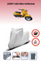 Grey Rear Bag Lock Incompatible Bumoto/Jinling Lucatti 100Cc Compatible Motorcycle Tarpaulin, 4 Seasons