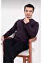Men's Front Open Long Sleeve V-Neck 50% Cotton 50% Modal Pajama Set-6537 - 5
