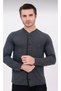 Men's Front Open Long Sleeve V-Neck 50% Cotton 50% Modal Pajama Set-6537 - 5