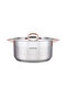 20cm Stainless Steel Casserole with Dual Lids – Polished Finish & Aluminum Base - 2