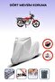 Gray Rear Bag Lock Incompatible Steel Engine Ck100-3 Sport Compatible Motorcycle Tarpaulin, 4 Seasons