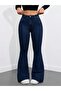 Women's Flared High Waist L Stretch Fabric Pocket Denim Pants - 4