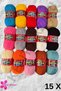 Lif Yarn Set 100 Gr 475 Meters Mixed Lif Yarn - Mixed Color Knitting Yarn - 15 Pieces - 3