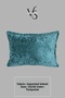 Turquoise Imported Velvet Woven Cushion Cover - 3