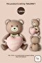 Pink Heart Sitting Bear Shaped Foil Balloon 105.5×66.5 cm