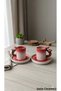 Handmade Dila Design Mushroom Handle 4-Piece Ceramic Coffee Cup Set for 2 People 100 Ml. - 4